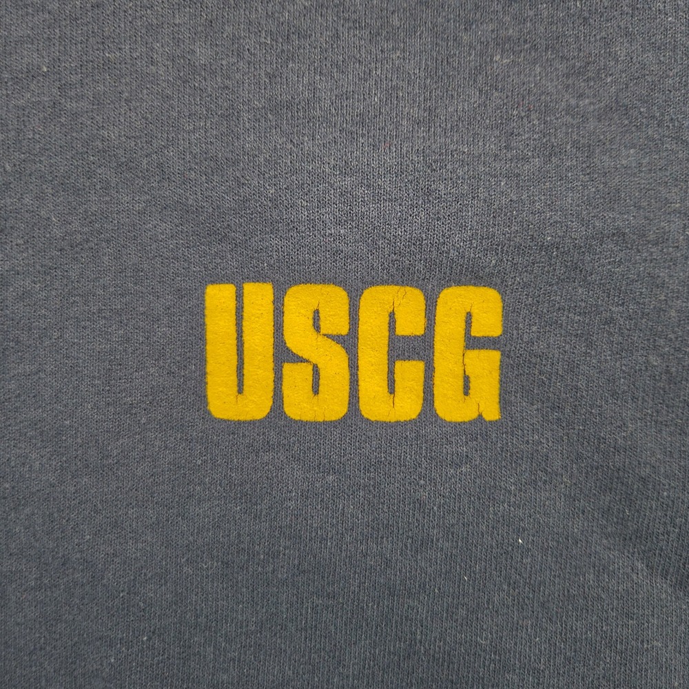 USCG Gildan Sweatshirt Mens XL Blue Cotton Blend Crewneck Oversized Military